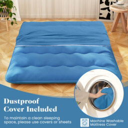 Costway Foldable Tatami Mat Floor Futon Mattress Roll Up Sleeping Pad W/ Washable Cover, Small Double/double/king Size - thumbnail 5