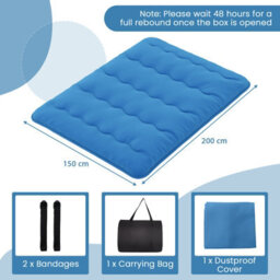 Costway Foldable Tatami Mat Floor Futon Mattress Roll Up Sleeping Pad W/ Washable Cover, Small Double/double/king Size - thumbnail 2