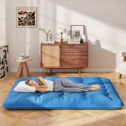 Costway Foldable Tatami Mat Floor Futon Mattress Roll Up Sleeping Pad W/ Washable Cover, Small Double/double/king Size - thumbnail 3