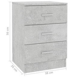 Berkfield Bedside Cabinet Concrete Grey 38X35X56 Cm Engineered Wood - thumbnail 6
