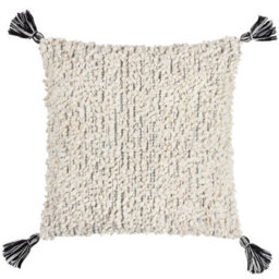 HÖEM Hoem Cambre Boucle Tasselled 100% Cotton Polyester Filled Cushion - thumbnail 1