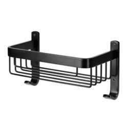 Croydex 1 Tier Black Aluminium Small 1 Compartments Shower Basket (W)25.55Cm - thumbnail 1