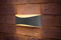 Luminosa Lighting Luminosa Outdoor Decorative Wall Light Wave Ip65 310Lm 7W 3000K Up/down Light Dark Grey