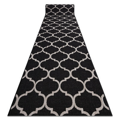 RugsX Runner Sizal Floorlux Design 20608 Moroccan Trellis Black / Silver 70  70X120 Cm - image 1