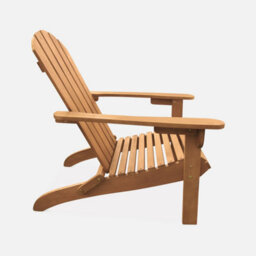 Sweeek - Wooden Retro Garden Deck Chair Adirondack Salamanca Natural 88.5X69X90 Cm - thumbnail 3