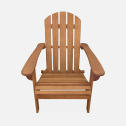 Sweeek - Wooden Retro Garden Deck Chair Adirondack Salamanca Natural 88.5X69X90 Cm - thumbnail 2