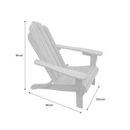 Sweeek - Wooden Retro Garden Deck Chair Adirondack Salamanca Natural 88.5X69X90 Cm - thumbnail 7