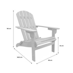 Sweeek - Wooden Retro Garden Deck Chair Adirondack Salamanca Natural 88.5X69X90 Cm - thumbnail 6