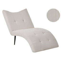 Beliani Chaise Longue Quilly Corduroy Taupe