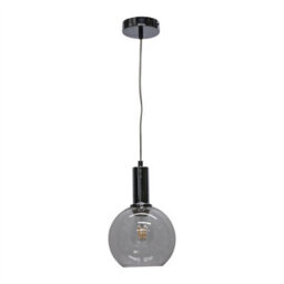 First Choice Lighting Set Of 2 Barnum - Clear Glass Globe Chrome Deco Pendant Fittings - thumbnail 2