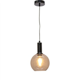 First Choice Lighting Set Of 2 Barnum - Clear Glass Globe Chrome Deco Pendant Fittings - thumbnail 3