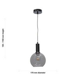 First Choice Lighting Set Of 2 Barnum - Clear Glass Globe Chrome Deco Pendant Fittings - thumbnail 6