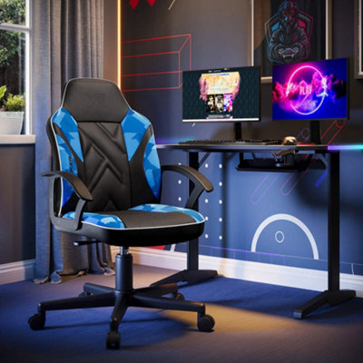 X Rocker Saturn Ergonomic Pc Office Gaming Chair - Blue Camo - image 1