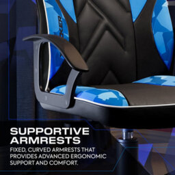 X Rocker Saturn Ergonomic Pc Office Gaming Chair - Blue Camo - thumbnail 4