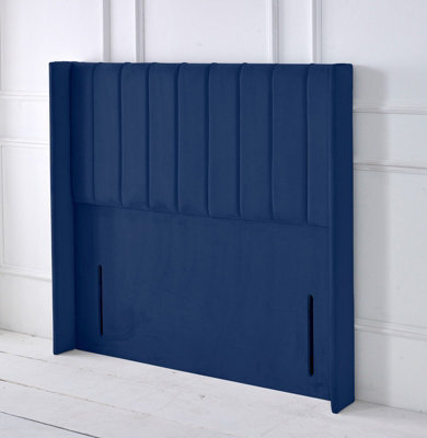 "Adore Designs Portland Winged Plush Velvet 6Ft Super King 50"" Floor Standing Headboard - Blue"