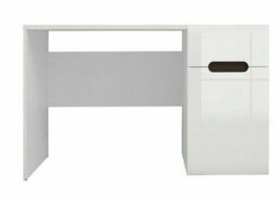 Impact Furniture Large Desk With Drawer Modern Computer Home Study Office Desk White Gloss With Cabinet Storage Azteca - thumbnail 3