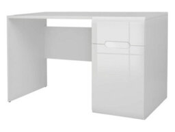 Impact Furniture Large Desk With Drawer Modern Computer Home Study Office Desk White Gloss With Cabinet Storage Azteca - thumbnail 7