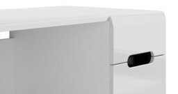 Impact Furniture Large Desk With Drawer Modern Computer Home Study Office Desk White Gloss With Cabinet Storage Azteca - thumbnail 6