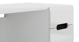 Impact Furniture Large Desk With Drawer Modern Computer Home Study Office Desk White Gloss With Cabinet Storage Azteca - thumbnail 8