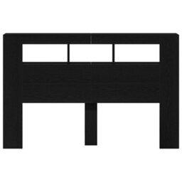 Berkfield Led Headboard Black Oak 160X18,5X45 Cm Engineered Wood - thumbnail 6