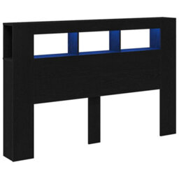 Berkfield Led Headboard Black Oak 160X18,5X45 Cm Engineered Wood - thumbnail 2