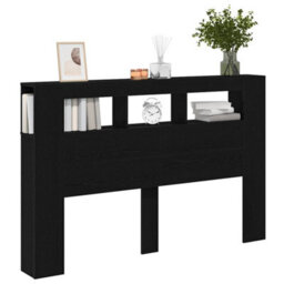 Berkfield Led Headboard Black Oak 160X18,5X45 Cm Engineered Wood - thumbnail 3