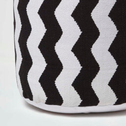 Homescapes Circular Cube Bean Footstool With Black And White Chevron Pattern - thumbnail 4