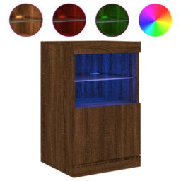 Berkfield Sideboard With Led Lights Brown Oak 41X37X67 Cm - thumbnail 2