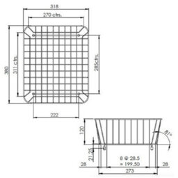 Modern Reginox Grey Wire Mesh Rectangle Metal Basket Accessory Stainless Steel - thumbnail 2