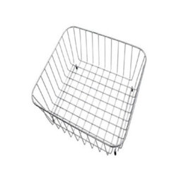 Modern Reginox Grey Wire Mesh Rectangle Metal Basket Accessory Stainless Steel