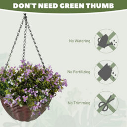 Homcom Artificial Flowers In Basket Set Of 2 With 75 Leaves And 15 Flowers - thumbnail 5