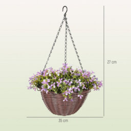 Homcom Artificial Flowers In Basket Set Of 2 With 75 Leaves And 15 Flowers - thumbnail 3