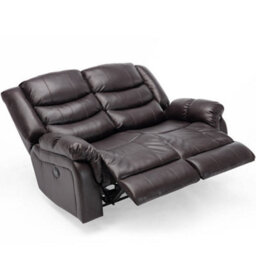 More4Homes Seattle Electric High Back Bonded Leather Recliner 2 Seater Sofa (Brown) - thumbnail 3