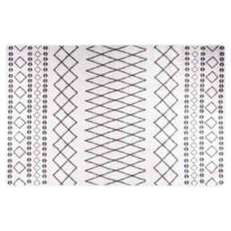 Berkfield Durable Rug Washable 80X150 Cm Black And White Anti Slip - thumbnail 2