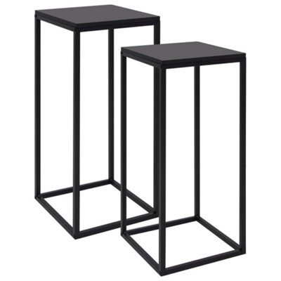 Berkfield Durable Side Tables 2 Pcs Black Steel - image 1