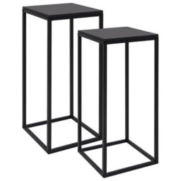 Berkfield Durable Side Tables 2 Pcs Black Steel - thumbnail 1
