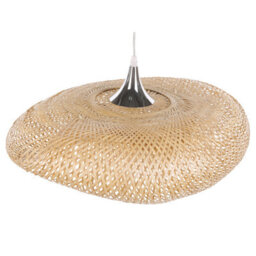 Wyld And Coco Bohonest Natural Bamboo Pendant Lamp With Irregular Shade For Living Room And Bedroom Ambient Lighting - thumbnail 5