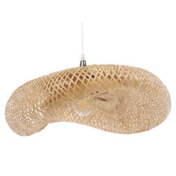 Wyld And Coco Bohonest Natural Bamboo Pendant Lamp With Irregular Shade For Living Room And Bedroom Ambient Lighting - thumbnail 4