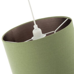 Happy Homewares Sleek Olive Green Lamp Shade In Linen Fabric With Bronze Resin Inner - thumbnail 4