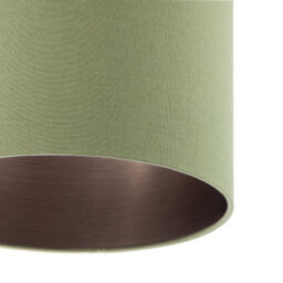Happy Homewares Sleek Olive Green Lamp Shade In Linen Fabric With Bronze Resin Inner - thumbnail 5