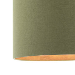 Happy Homewares Sleek Olive Green Lamp Shade In Linen Fabric With Bronze Resin Inner - thumbnail 3