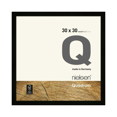 Nielsen Quadrum 30 X 30Cm Black Wooden Picture Frame With Float Glass And Push/turn Clips - image 1