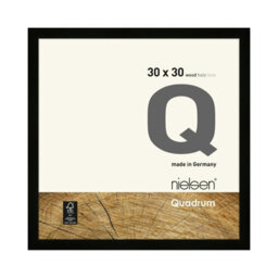 Nielsen Quadrum 30 X 30Cm Black Wooden Picture Frame With Float Glass And Push/turn Clips