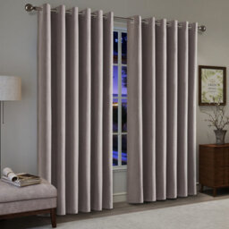 Ameha Mocha Linen Textured 100%blackout Curtain- Energy Efficient Thermal Insulated Window Drapes-Neutral Tone-Bedroom Use Uk, 66''x90''