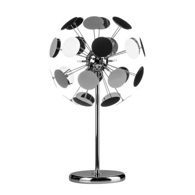 Orsina Disc Table Light,chrome Finish Decorative Lighting Fixture,shimmering Disc Nightstand Lamp,accent Lamp