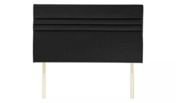"Slumbre Apollo Plush Velvet 4Ft Small Double 20"" Headboard -  Black"