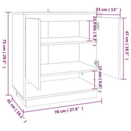 Berkfield Sideboard Sonoma Oak 70X41X75 Cm Engineered Wood - thumbnail 8