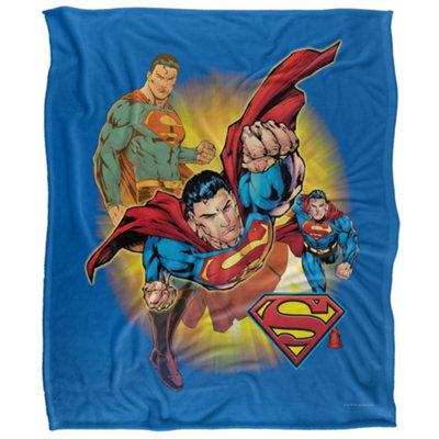DC comics Superman Silky Collage Supersoft Blanket Blue/red/yellow (One Size) - image 1