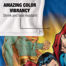 DC comics Superman Silky Collage Supersoft Blanket Blue/red/yellow (One Size) - thumbnail 4