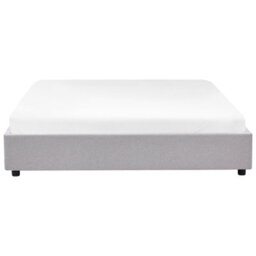 Beliani Bed With Storage Drawers Without Headboard Fabric Prades 180 X 200 Cm (Eu Super King) Light Grey - thumbnail 6